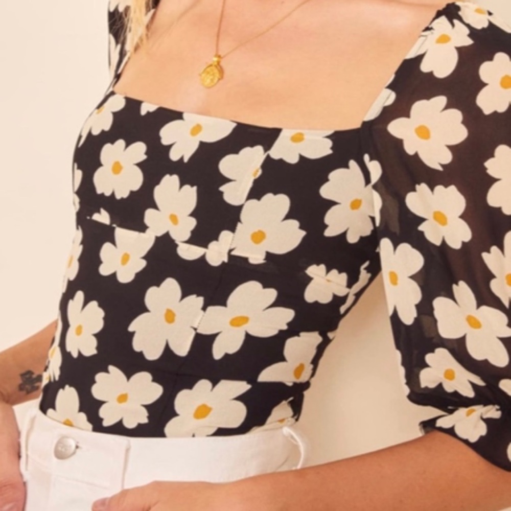 Reformation Georgia Daisy Chain Blouse